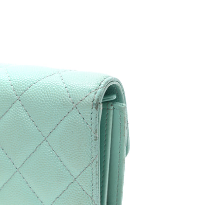 Chanel Caviar Quilted Medium Flap Wallet Light Blue 13 of 13