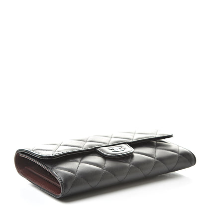 Chanel Lambskin Quilted Large Flap Wallet Black 4 of 10