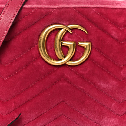 Gucci Velvet Matelasse Small GG Marmont Chain Shoulder Bag Light Raspberry Rose 9 of 11