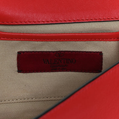 Valentino Garavani Vitello Mini Rockstud Flap Saddle Crossbody Bag Deep Orange 6 of 12