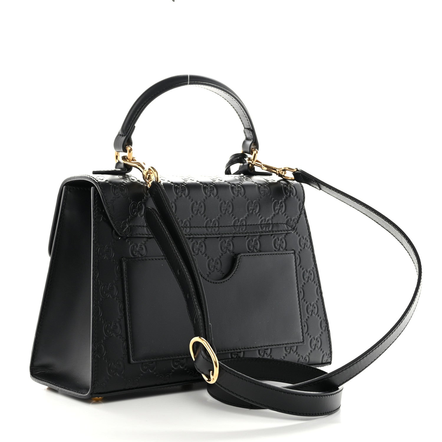 Gucci Guccissima Signature Small Padlock Top Handle Bag Black 3 of 13