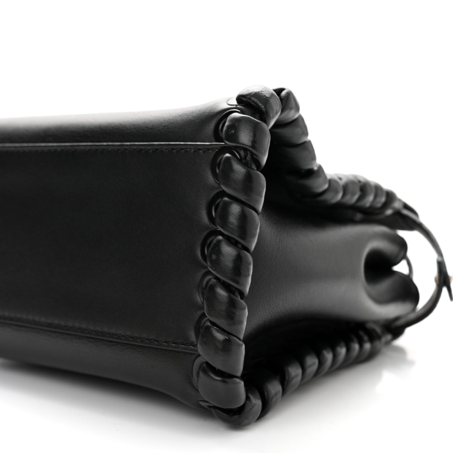 Nappa Lace Up Mini Peekaboo Iconic Satchel Black