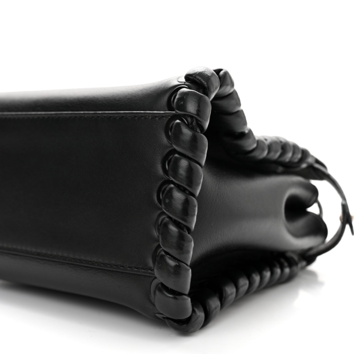 Fendi Nappa Lace Up Mini Peekaboo Iconic Satchel Black 10 of 11