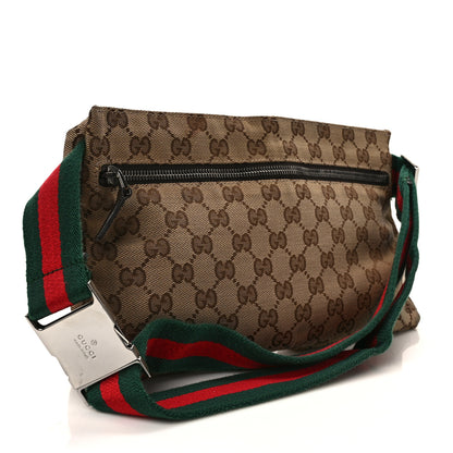 Gucci GG Monogram Web Double Pocket Belt Bag Dark Brown 3 of 12