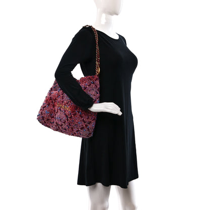 Chanel Tweed Quilted Chanel 22 Pink Burgundy 2 of 13