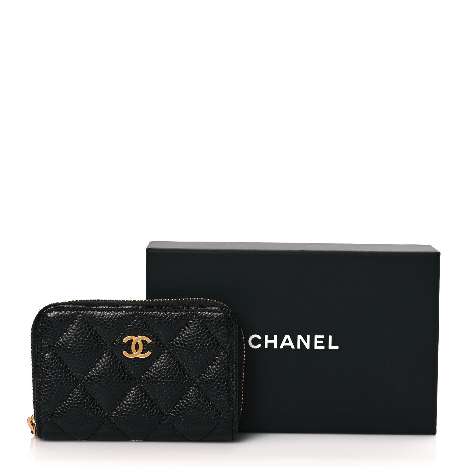 Chanel Caviar Quilted Zip Coin Purse Black 11 of 11