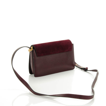 Chloe Suede Calfskin Studded Small Faye Shoulder Bag Dark Purple 3 of 8