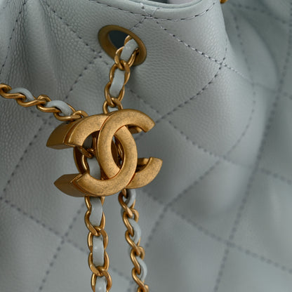 Chanel Caviar Quilted Small Chanel 25 Handbag Light Blue 13 of 13