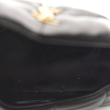 Saint Laurent Lambskin Quilted Toy Loulou Puffer Monogram Chain Satchel Black 5 of 9