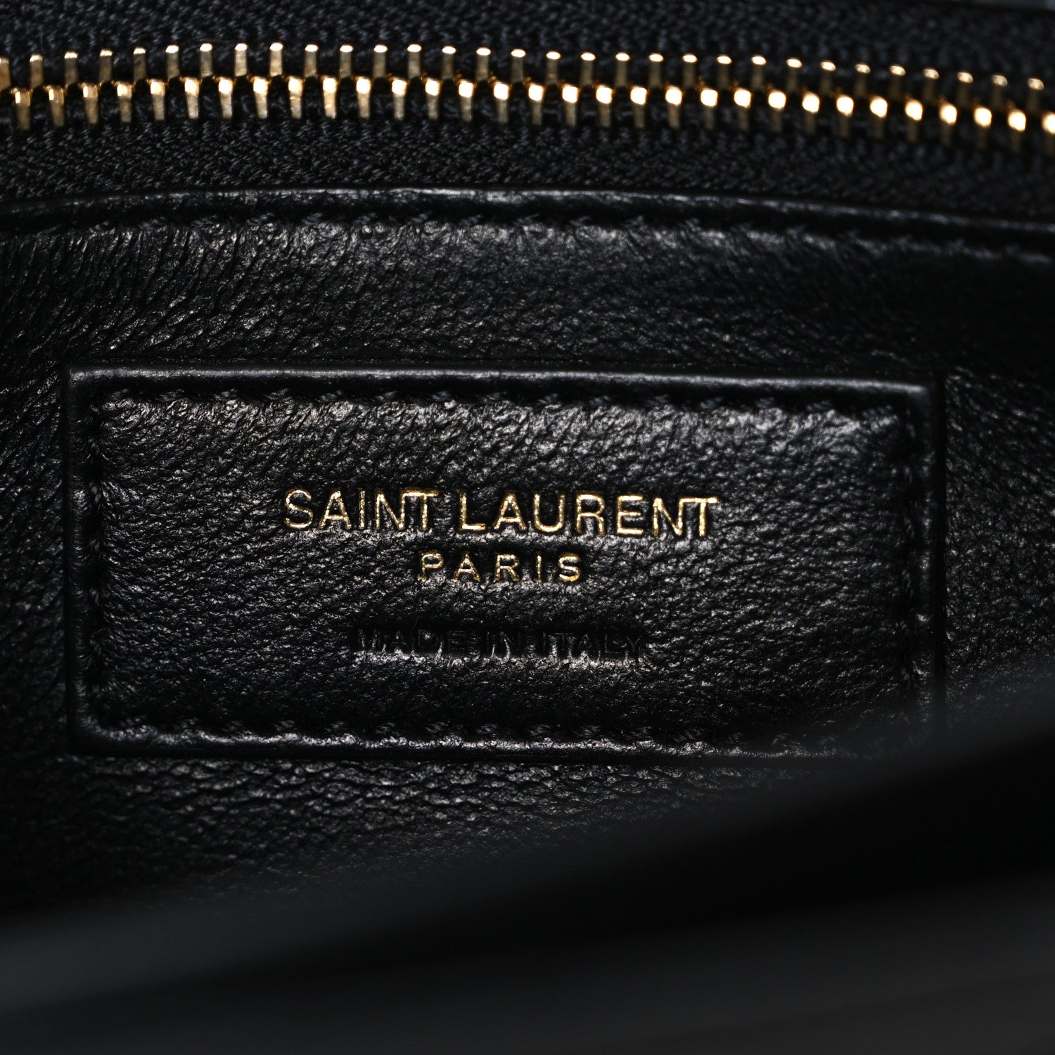 Saint Laurent Calfskin Crocodile Embossed Monogram Cassandra Clasp Bag Black 6 of 11