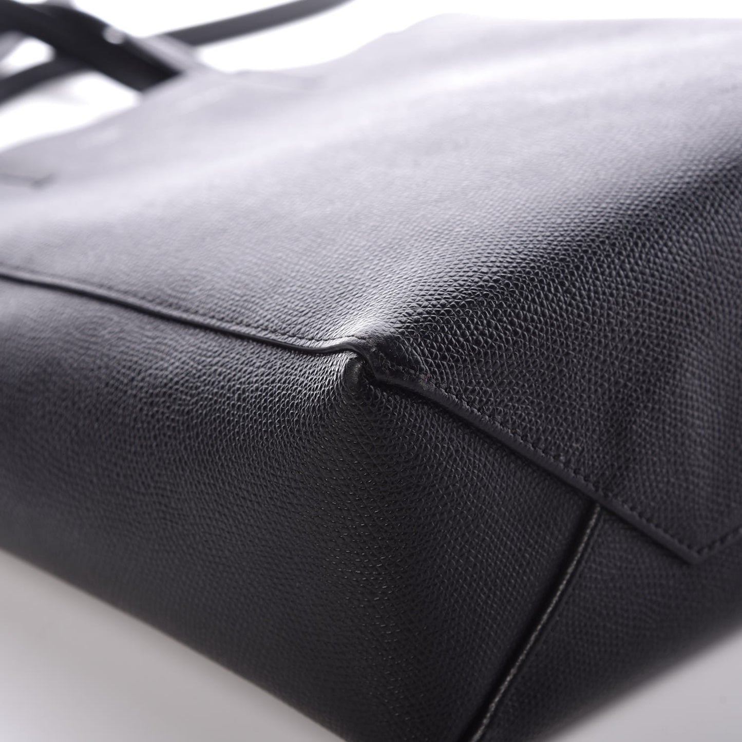 Grained Calfskin Small Vertical Cabas Black