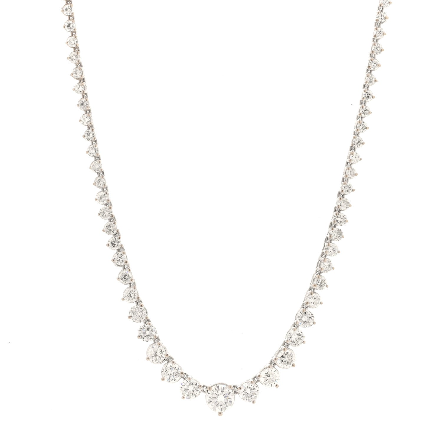 Parker & West by FASHIONPHILE 14K White Gold Diamond 10.77ctw Riviera Necklace 1 of 6