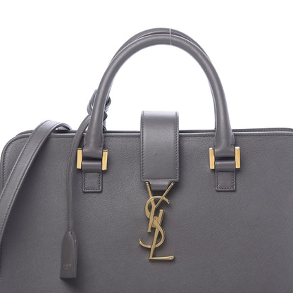Saint Laurent Calfskin Small Monogram Cabas Grey 9 of 11