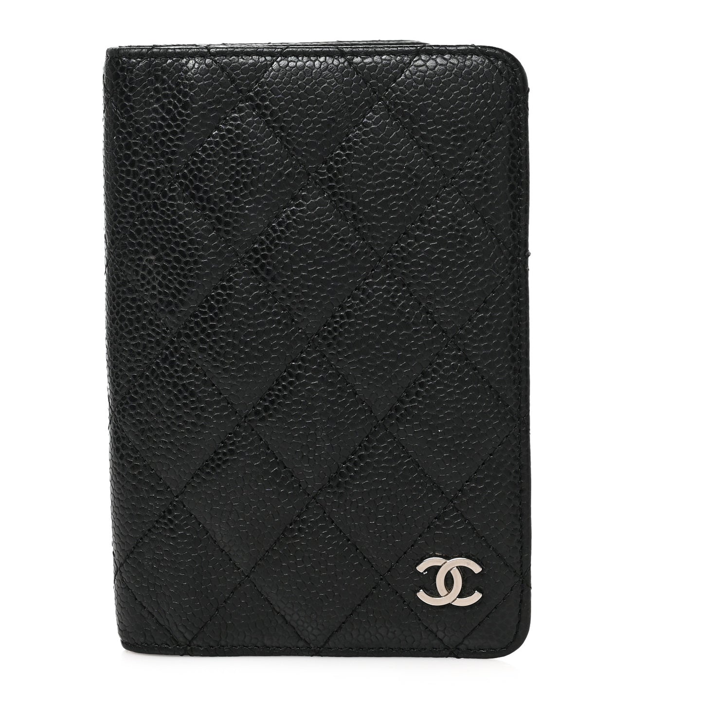 Caviar Quilted Passport Holder Black