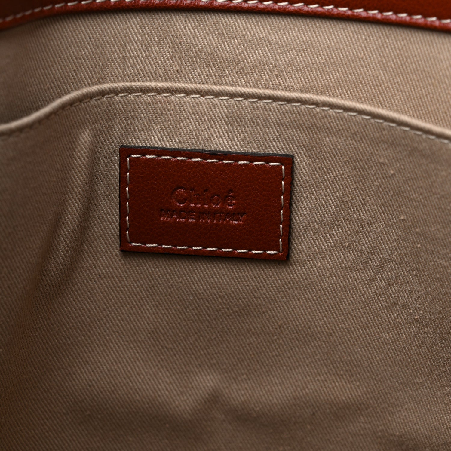 Chloe Calfskin Medium Woody Ribbon Tote Sepia Brown 6 of 12