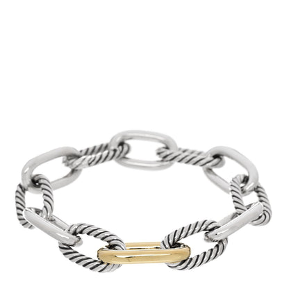 David Yurman Sterling Silver 18K Yellow Gold 11mm Madison Chain Bracelet 1 of 5