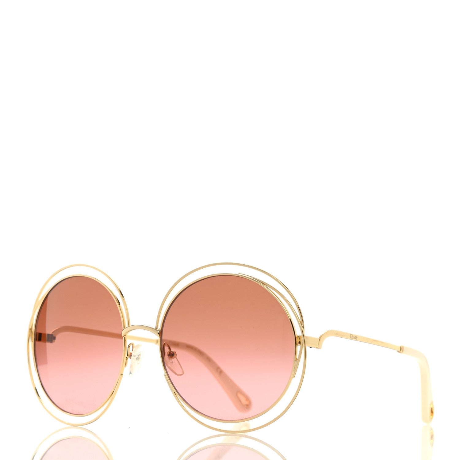 Chloe Oversized Round Carlina Oversized Round Sunglasses CE114SD Gold Pink 1 of 7