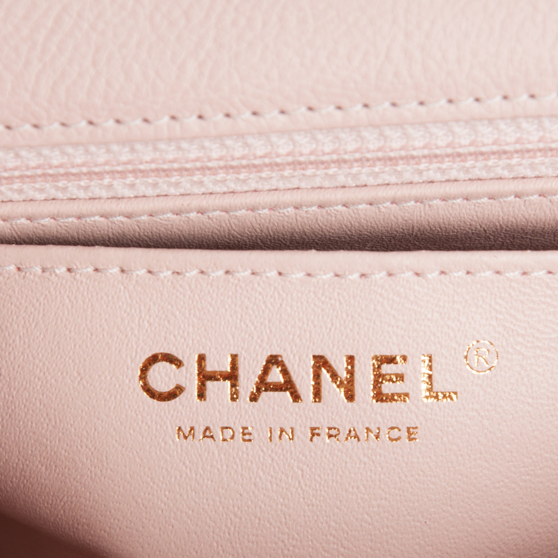 Chanel Calfskin Chevron Quilted Mini Square Flap Light Pink 6 of 7