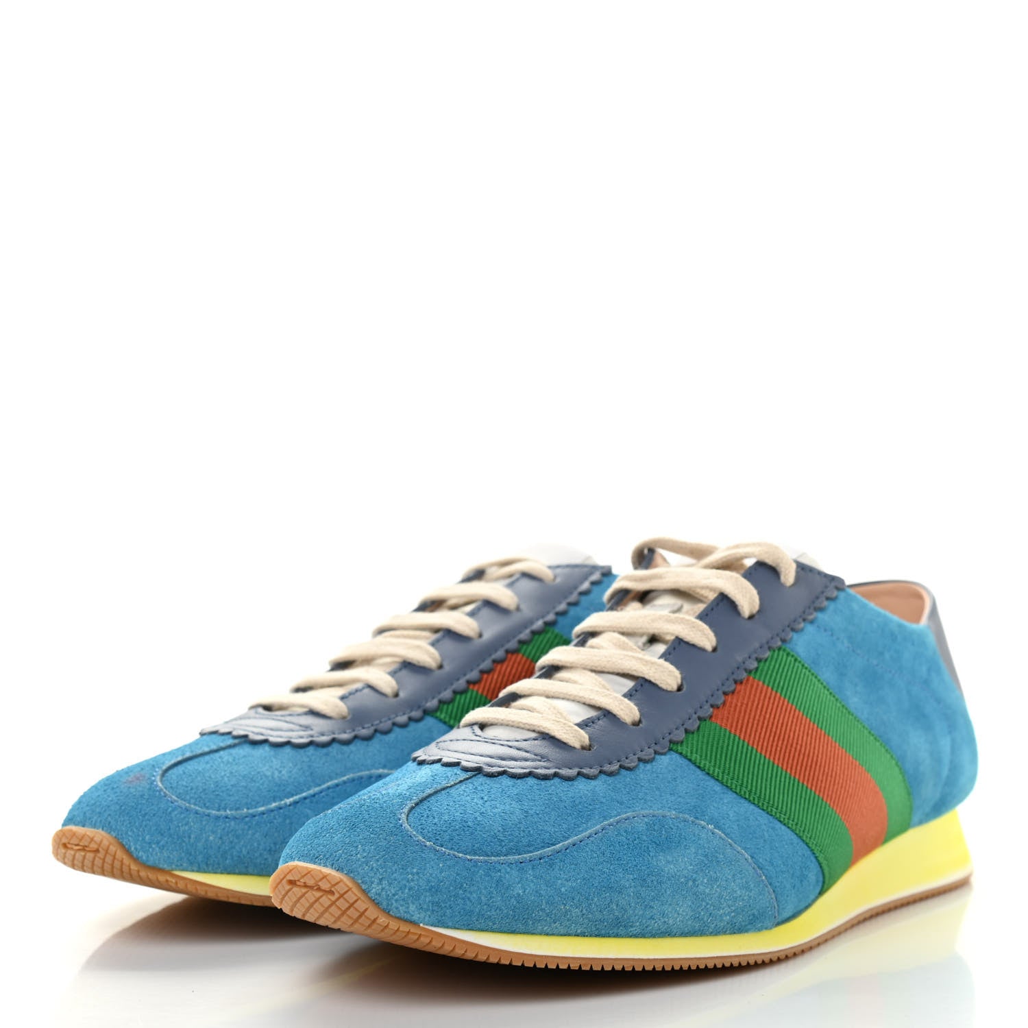 Gucci Suede Web Womens Rocket Sneakers 39 Bright Splash Thunder 3 of 15