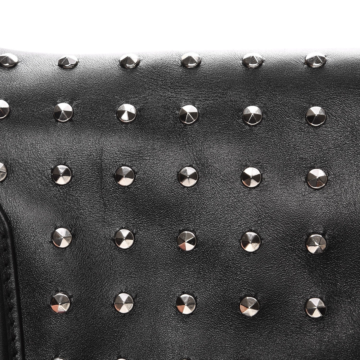 Alexander McQueen Calfskin Studded Padlock Skull Clutch Black 10 of 10