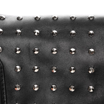 Alexander McQueen Calfskin Studded Padlock Skull Clutch Black 10 of 10