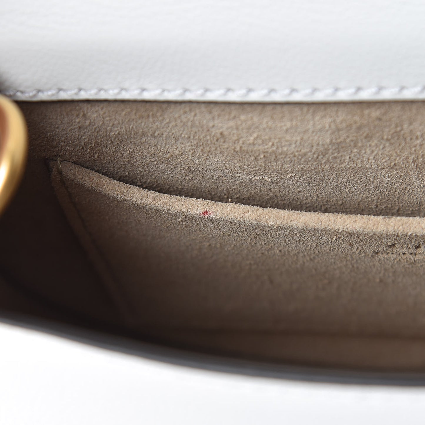 Suede Calfskin Crocodile Embossed Small Nile Bracelet Bag Brilliant White