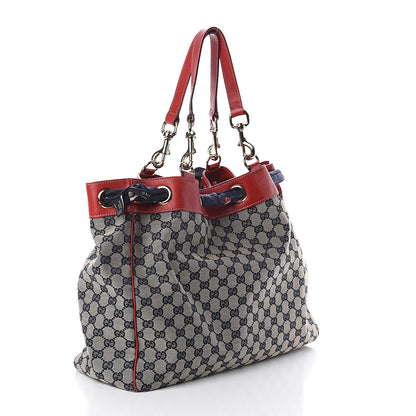 Gucci Monogram Large Positano Tote Navy Red 2 of 8