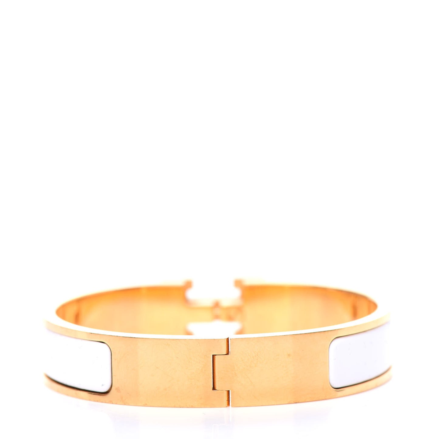 Enamel Narrow Clic Clac H Bracelet PM White