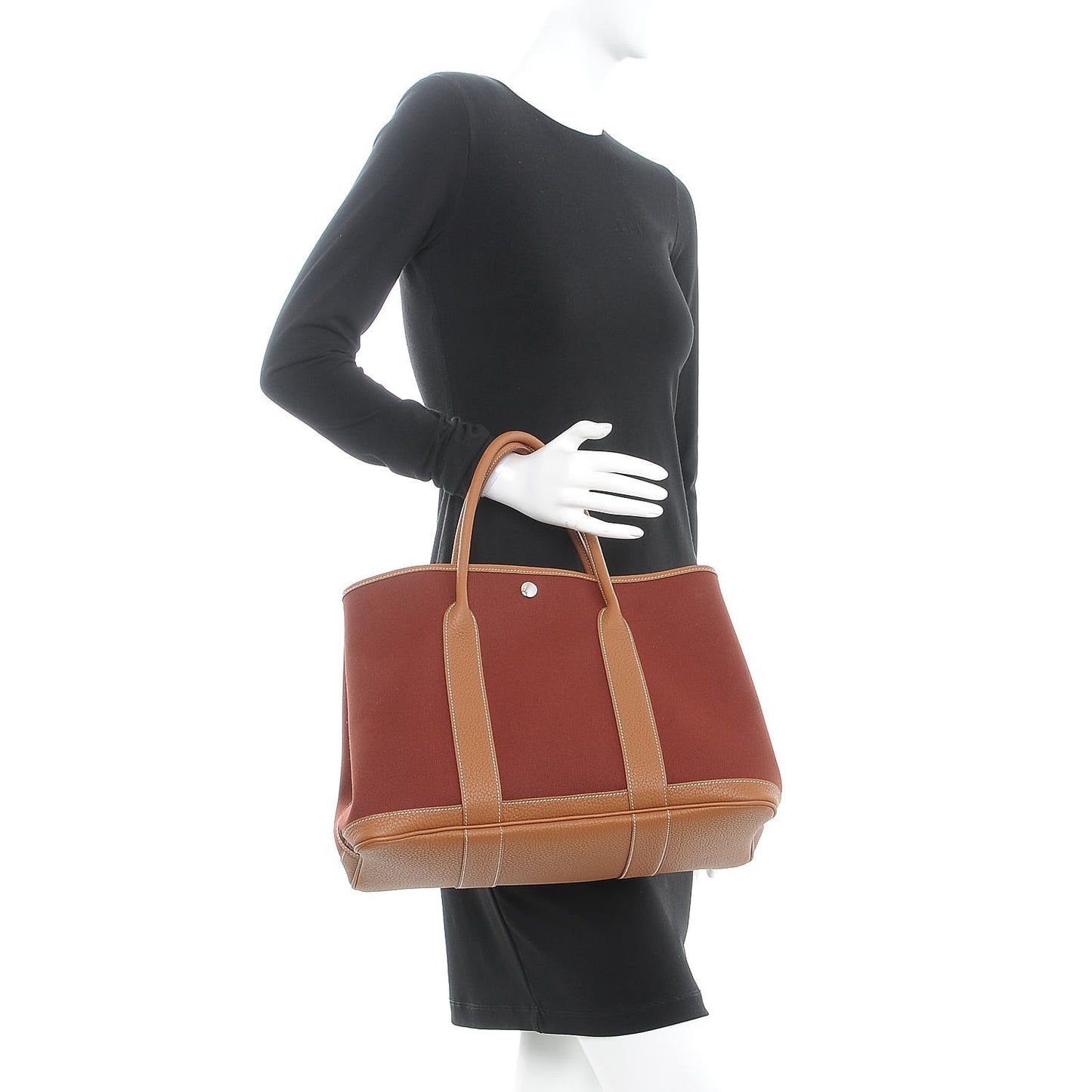 Toile Militaire Negonda Garden Party Tote 36 MM Rouge H Gold