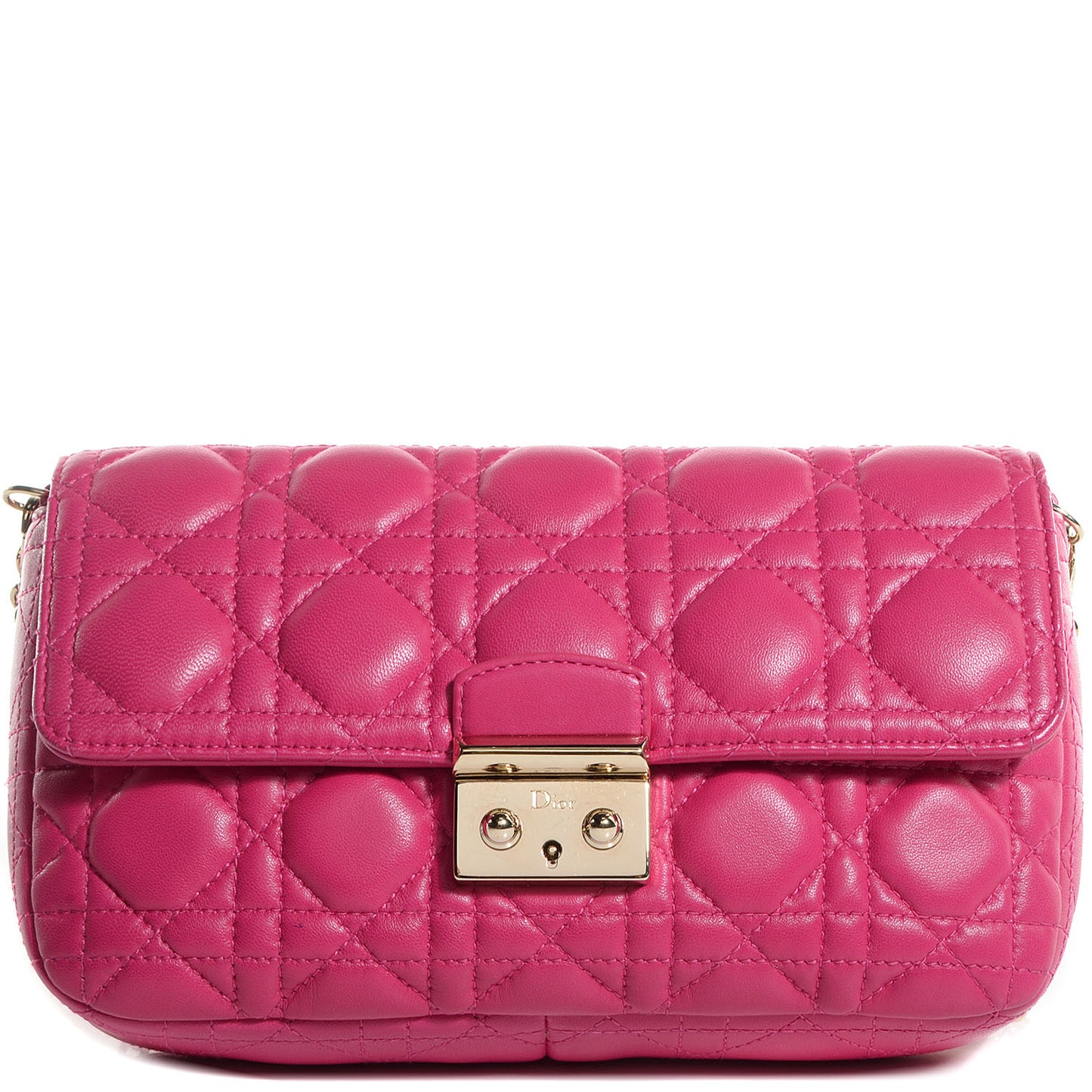 Lambskin Cannage Miss Dior Promenade Pouch Fuchsia