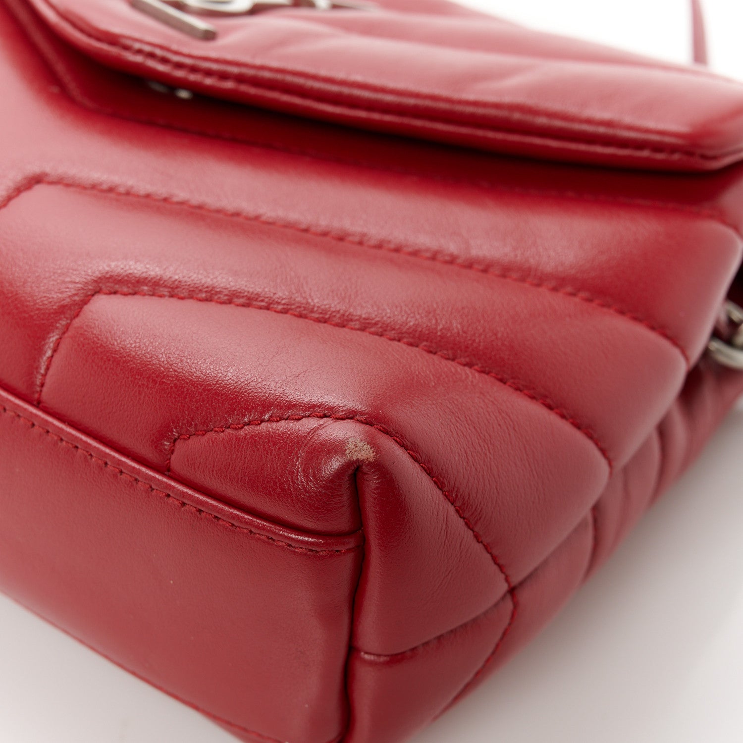Saint Laurent Calfskin Y Quilted Monogram Toy Loulou Crossbody Bag New Lipstick 12 of 13