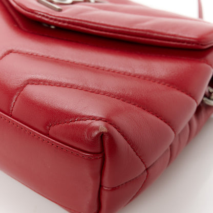 Saint Laurent Calfskin Y Quilted Monogram Toy Loulou Crossbody Bag New Lipstick 12 of 13