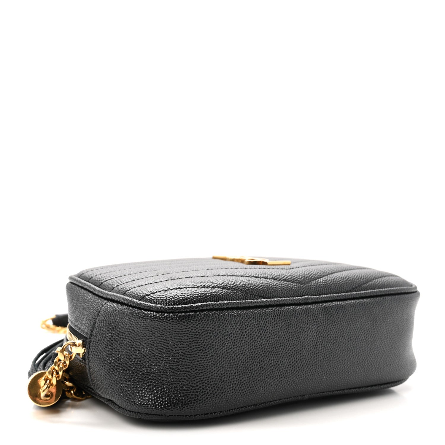 Saint Laurent Grain De Poudre Matelasse Monogram Mini Lou Camera Bag Black 4 of 9
