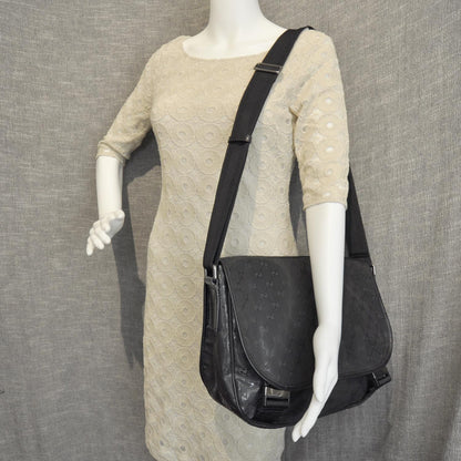 Gucci Imprime Monogram Medium Double Buckle Flap Messenger Bag Black 3 of 9