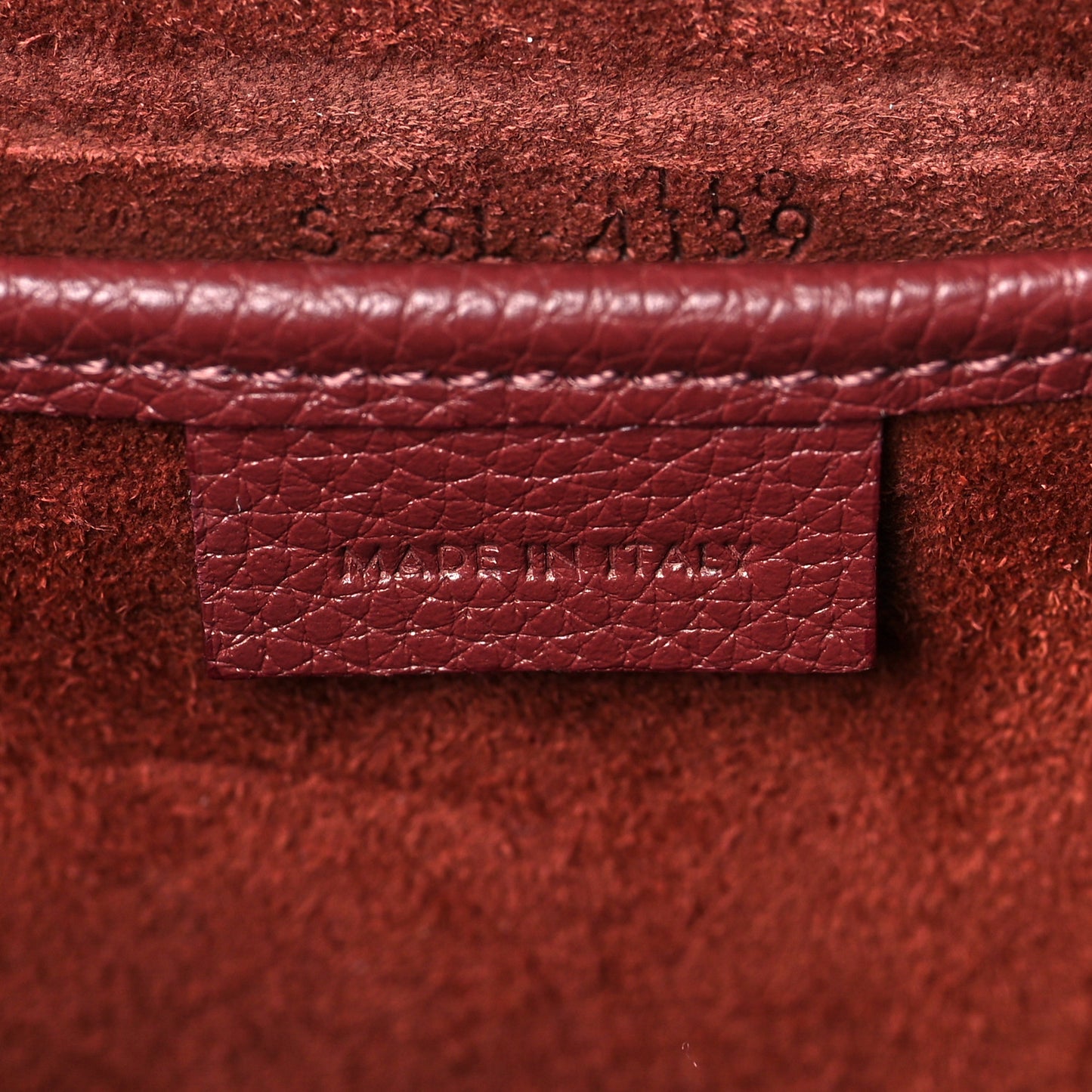 Drummed Calfskin Nano Luggage Burgundy