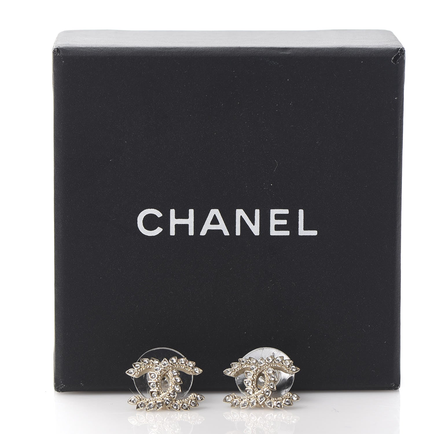 Chanel Strass Crystal Dazzling Wheat CC Earrings Gold 6 of 6