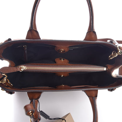 Burberry Grainy Calfskin House Check Medium Banner Tote Tan 6 of 8