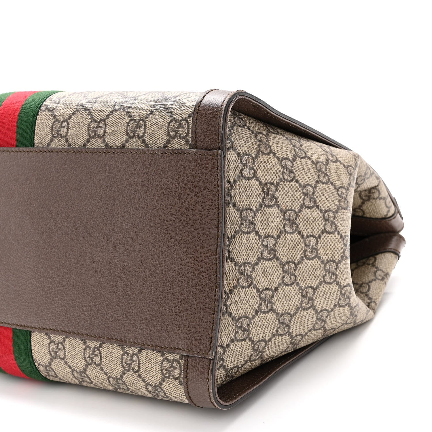 Gucci GG Supreme Monogram Web Medium Ophidia Tote Bag Brown 10 of 11