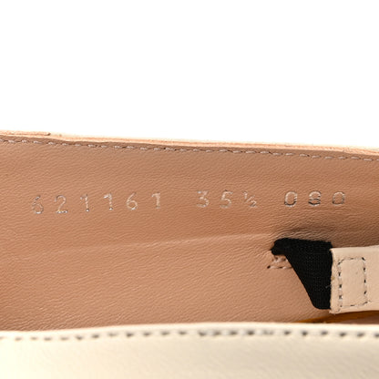 Gucci Nappa Lumiere Deva Horsebit Chain Embellished Flats 35.5 Dusty White 9 of 10