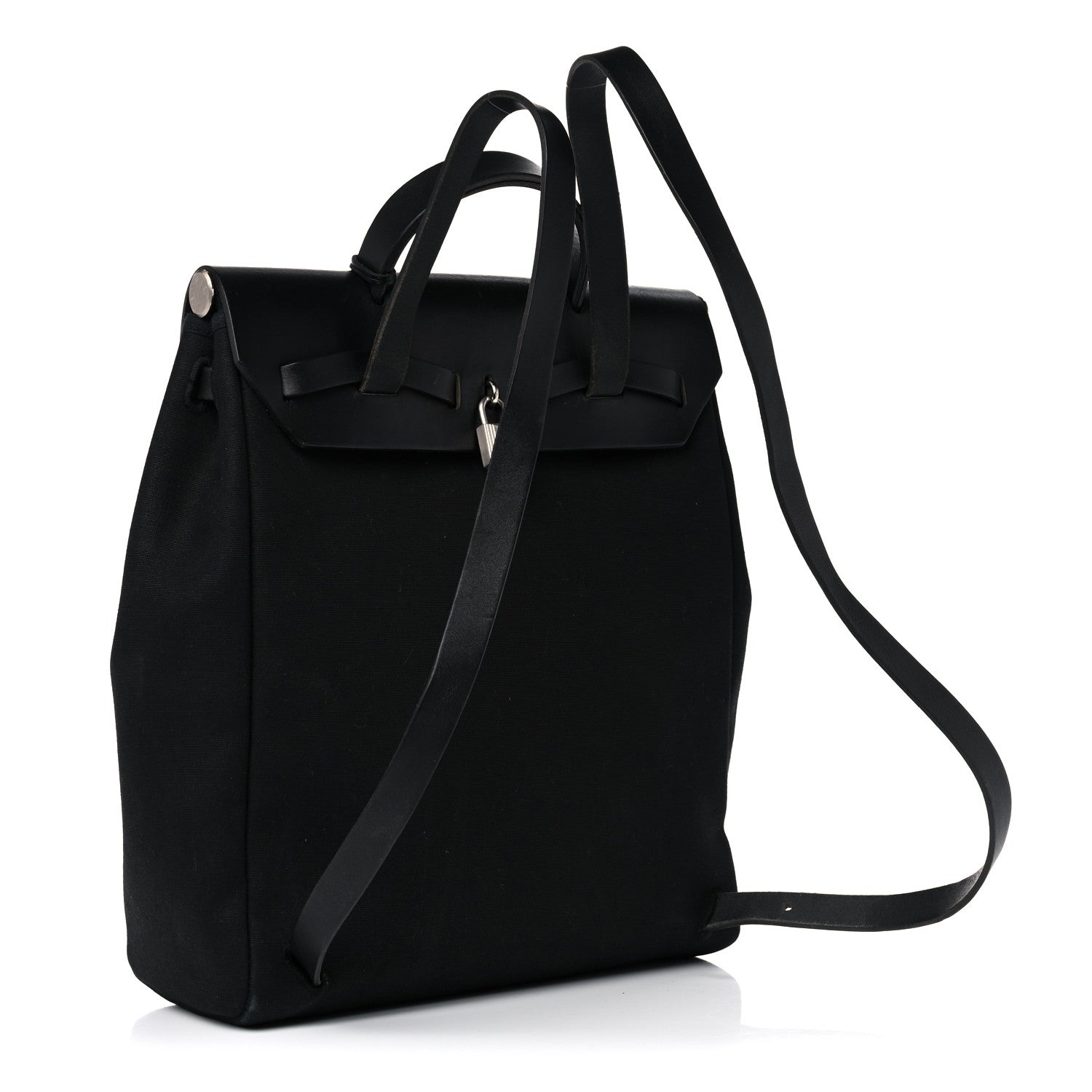 Hermes Toile Vache Calfskin Herbag 39 MM Backpack Black 3 of 13