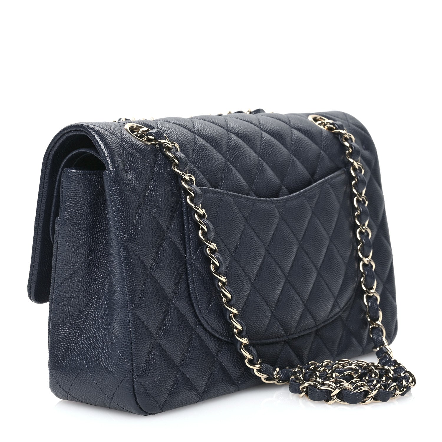 Chanel Caviar Quilted Medium Double Flap Navy 3 of 11