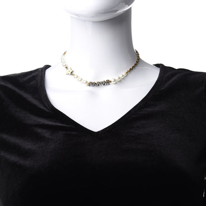 Christian Dior Pearl Tribal Choker Necklace Gold 2 of 5