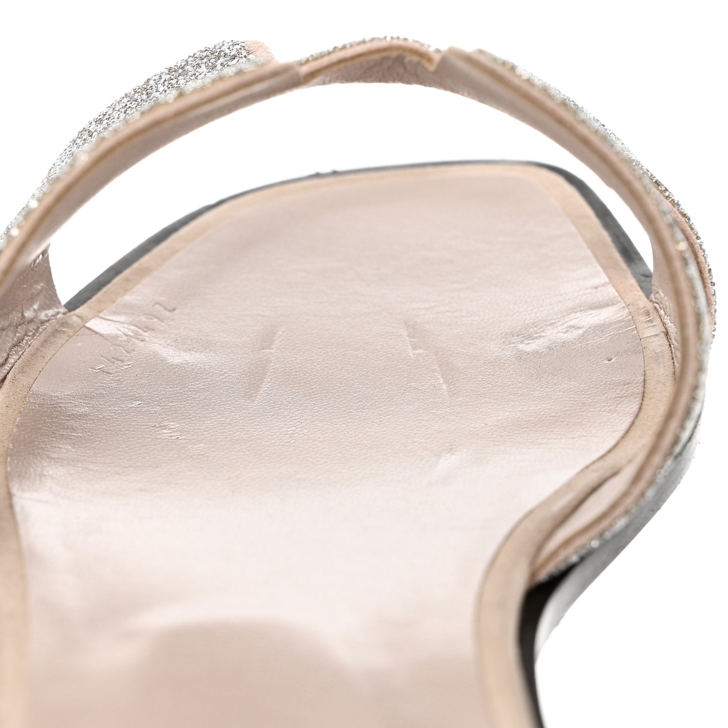 Suede Goatskin Crystal Powder Oran Sandals 39.5