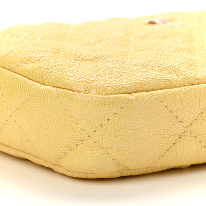 Chanel Iridescent Caviar Quilted Small Clutch With Chain Yellow 11 of 15