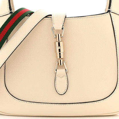 Gucci Grained Calfskin Web Medium Jackie 1961 Hobo Mystic White 7 of 10