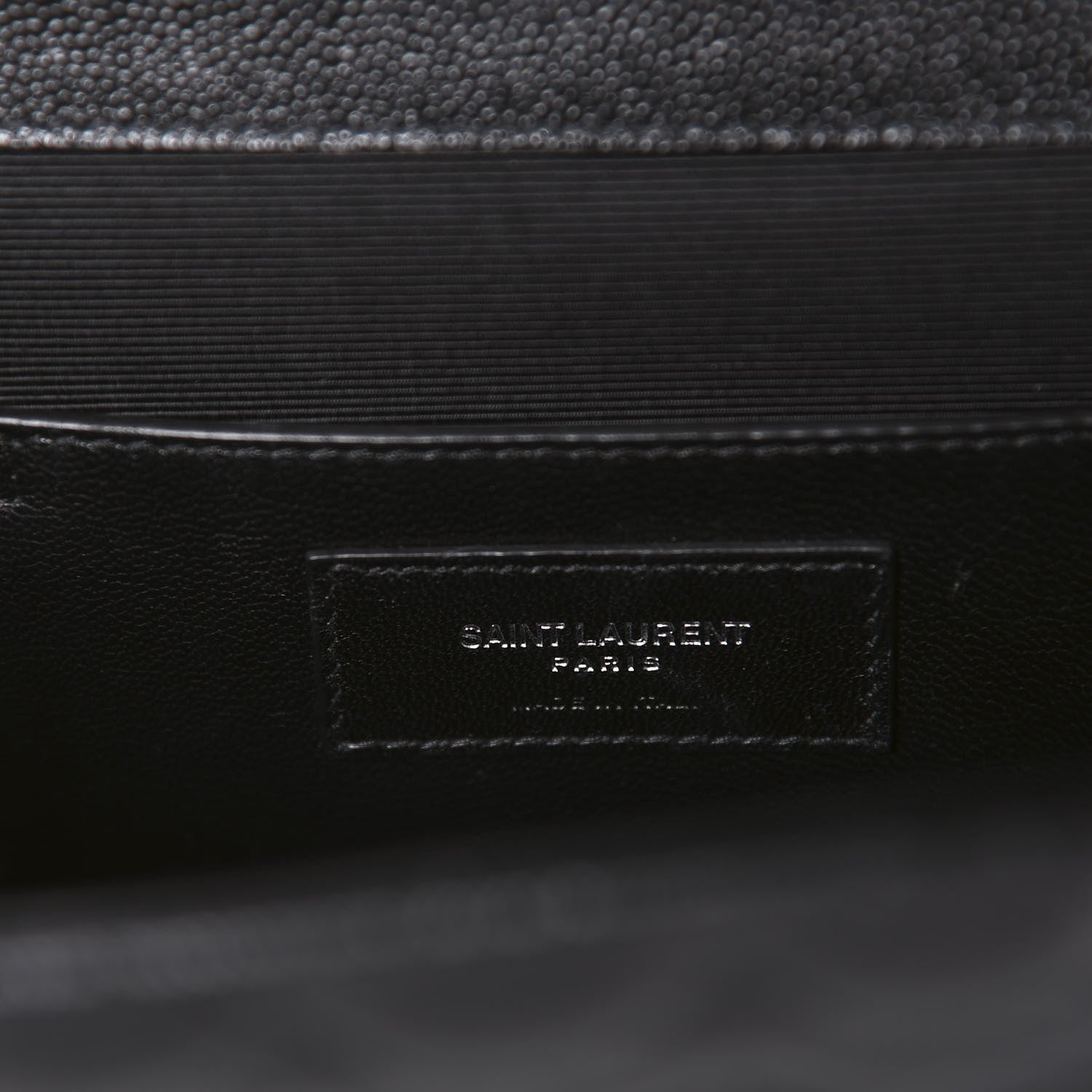 Saint Laurent Grain De Poudre Textured Mixed Matelasse Triquilt Medium Monogram Satchel Black 9 of 10