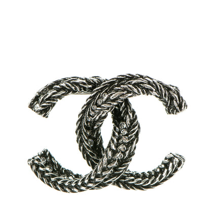 Chanel Ruthenium Crystal CC Brooch 1 of 4