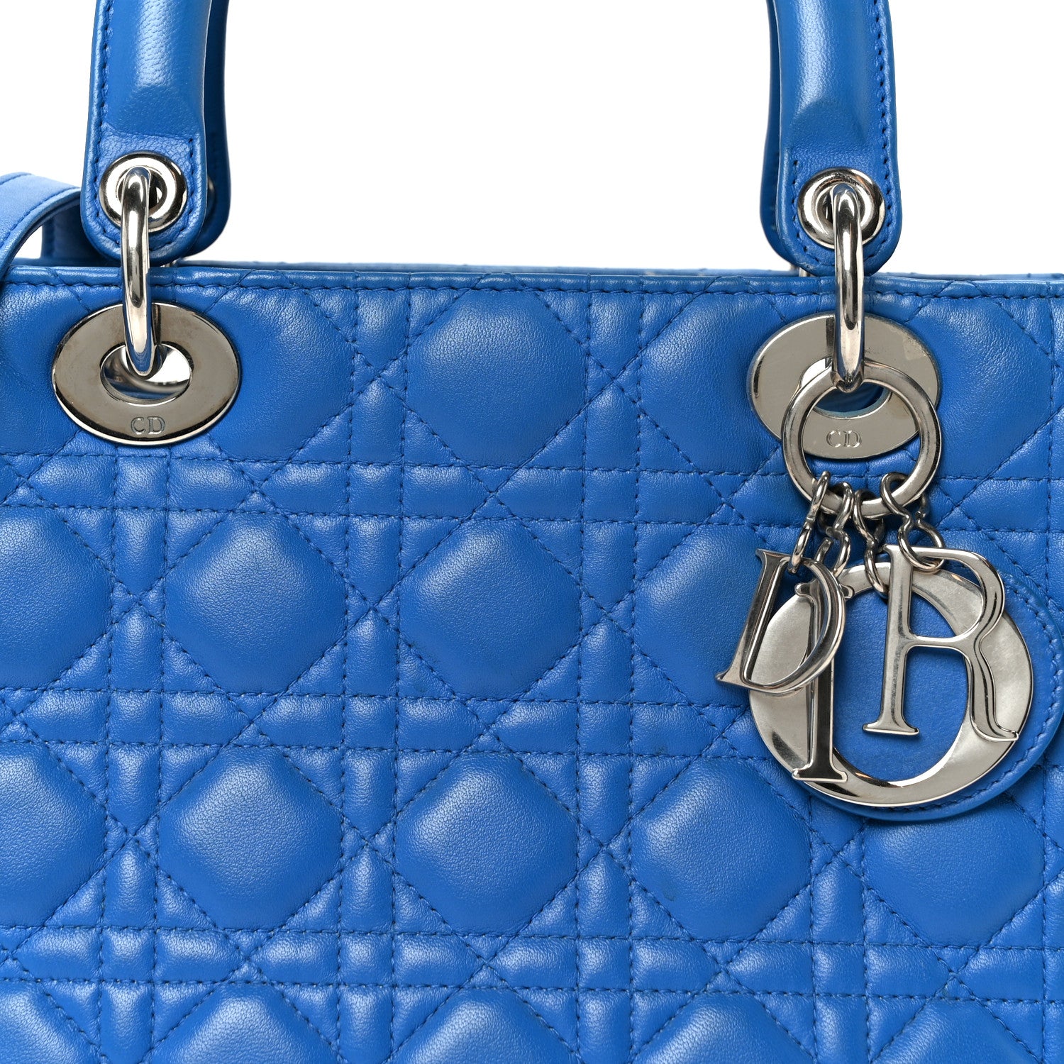 Christian Dior Lambskin Cannage Medium Lady Dior Blue 8 of 10