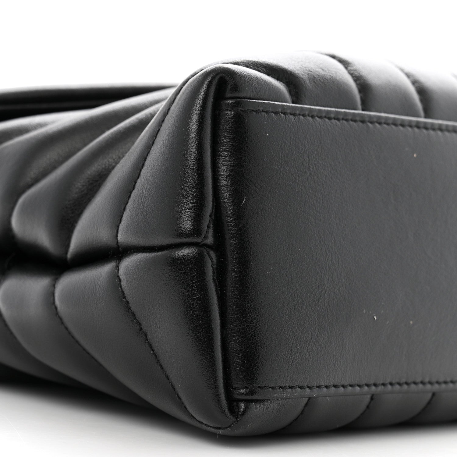Saint Laurent Calfskin Y Quilted Monogram Small Charm Loulou Chain Satchel Black 10 of 15