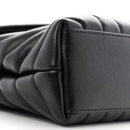 Saint Laurent Calfskin Y Quilted Monogram Small Charm Loulou Chain Satchel Black 10 of 15
